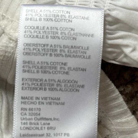 Urban Outfitters Rozi Puff Sleeve Front Tie White Blouse Size XS - Picture 8 of 11